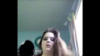 Really fat horny MILF masturbates